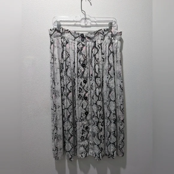 Laundry By Shelli Segal Snake Print Belted Midi Skirt Size Large - Picture 2 of 4